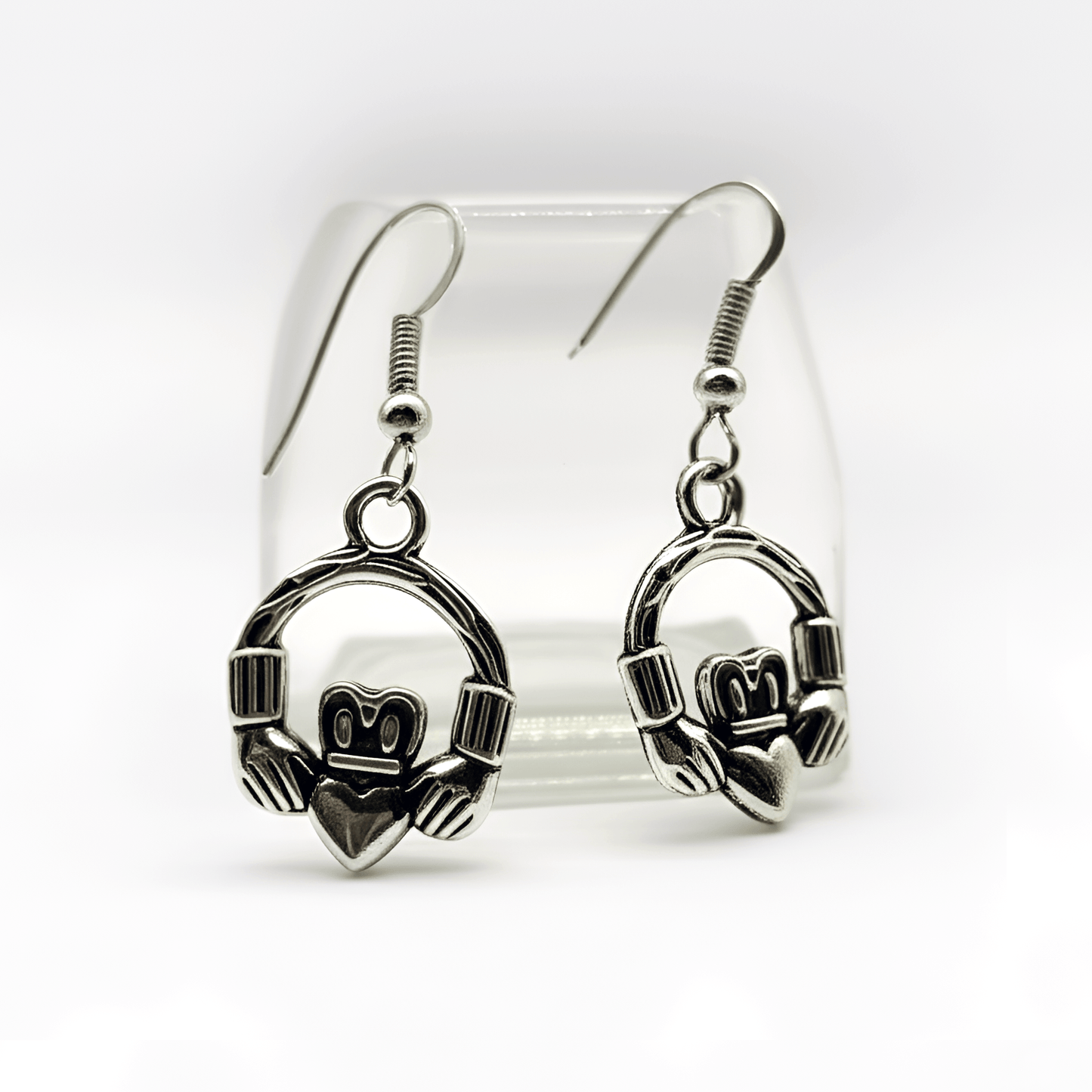 Women's Dainty Claddagh Dangle Stainless Steel Earrings - 'Eternalen'