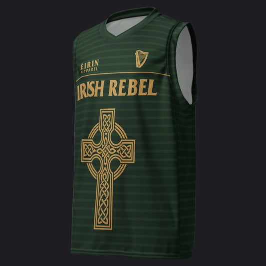 Eirin Apparel Basketball Jersey Eirin 'Irish Rebel' Celtic Cross Basketball Jersey – Personalised Name & Number