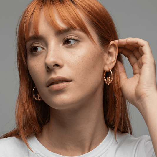 Eirin Apparel Chunky Claddagh Hoop Earrings Chunky Gold-Plated Claddagh Hoop Earrings – 'Soláis' (Sunlight)