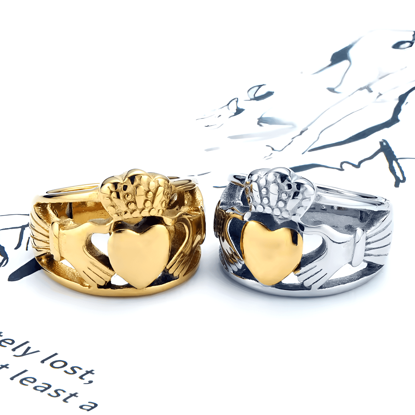 Eirin Apparel Claddagh Ring Soulbind - Eternal Claddagh Couple's Ring Set