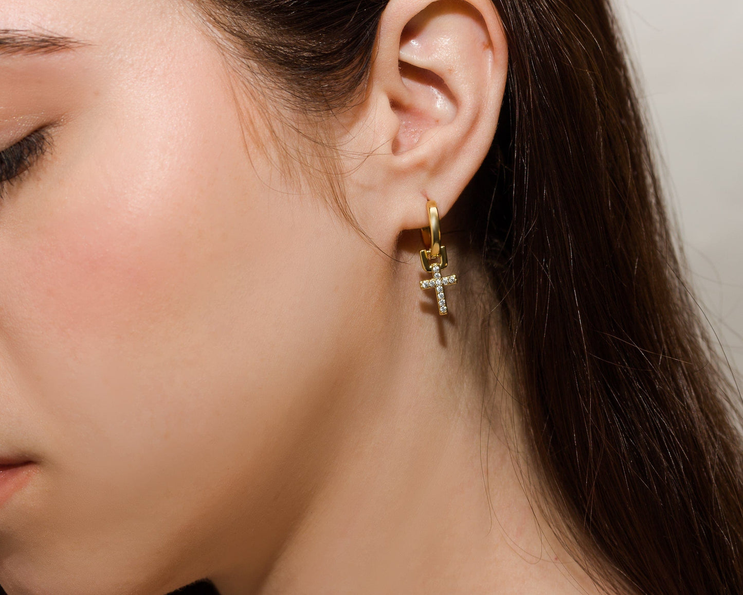 Eirin Apparel Dainty Celtic Cross Earrings Dainty Celtic Cross Gold Dangle Earrings