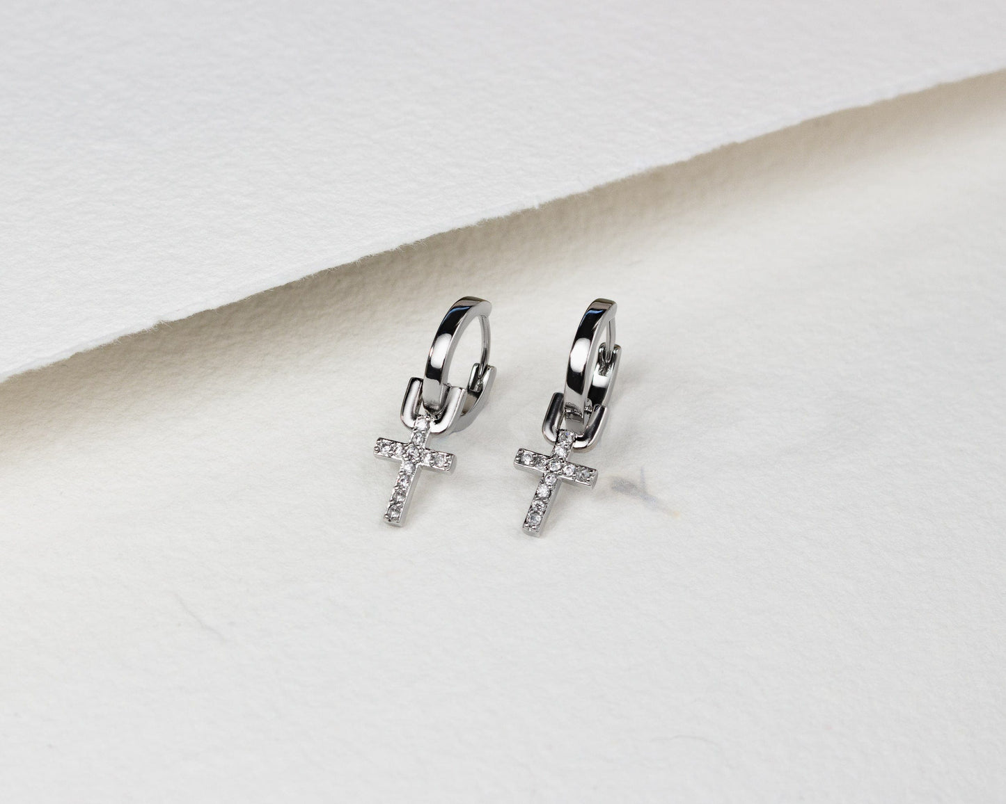 Eirin Apparel Dainty Celtic Cross Earrings Dainty Celtic Cross Silver Dangle Earrings