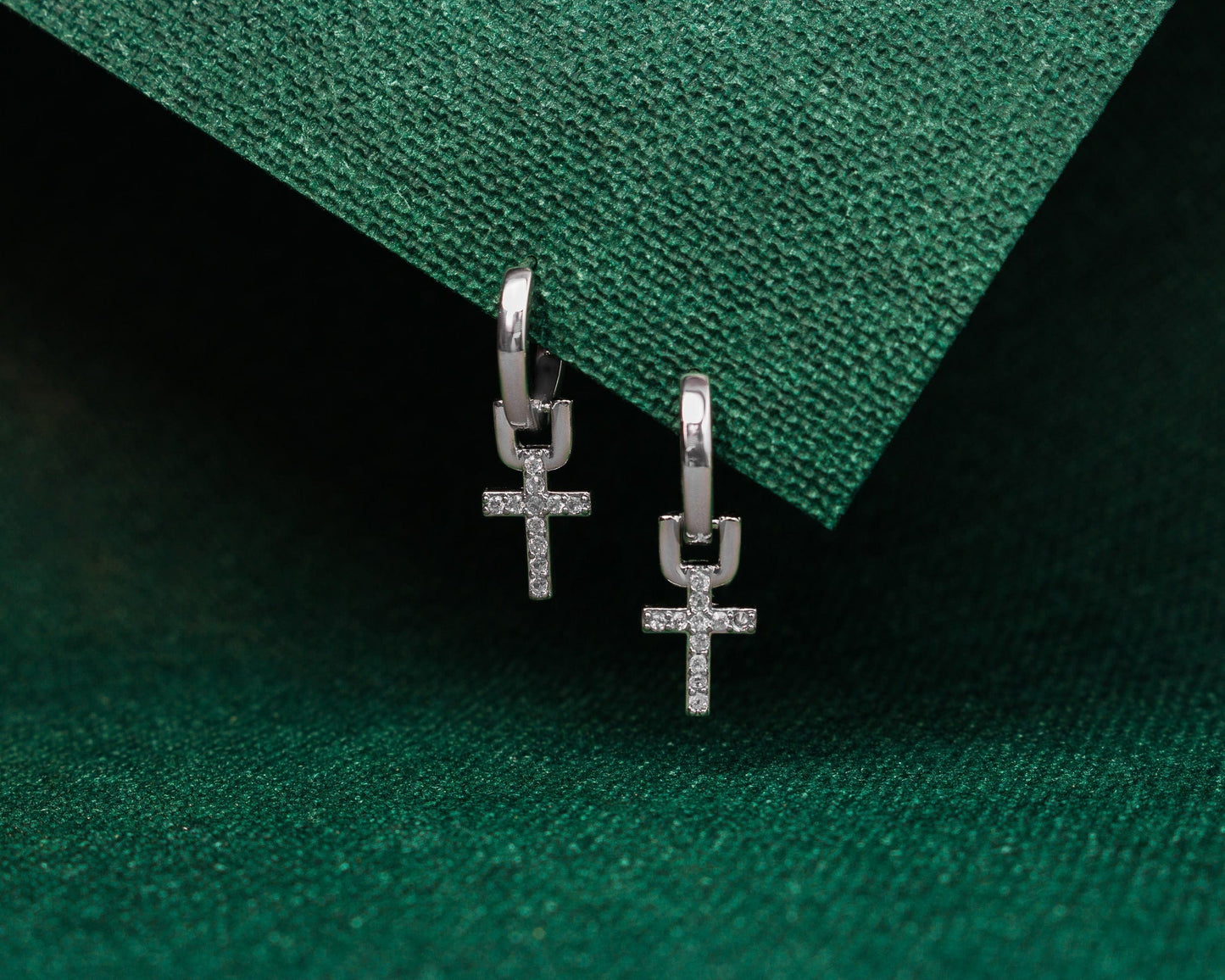 Eirin Apparel Dainty Celtic Cross Earrings Dainty Celtic Cross Silver Dangle Earrings