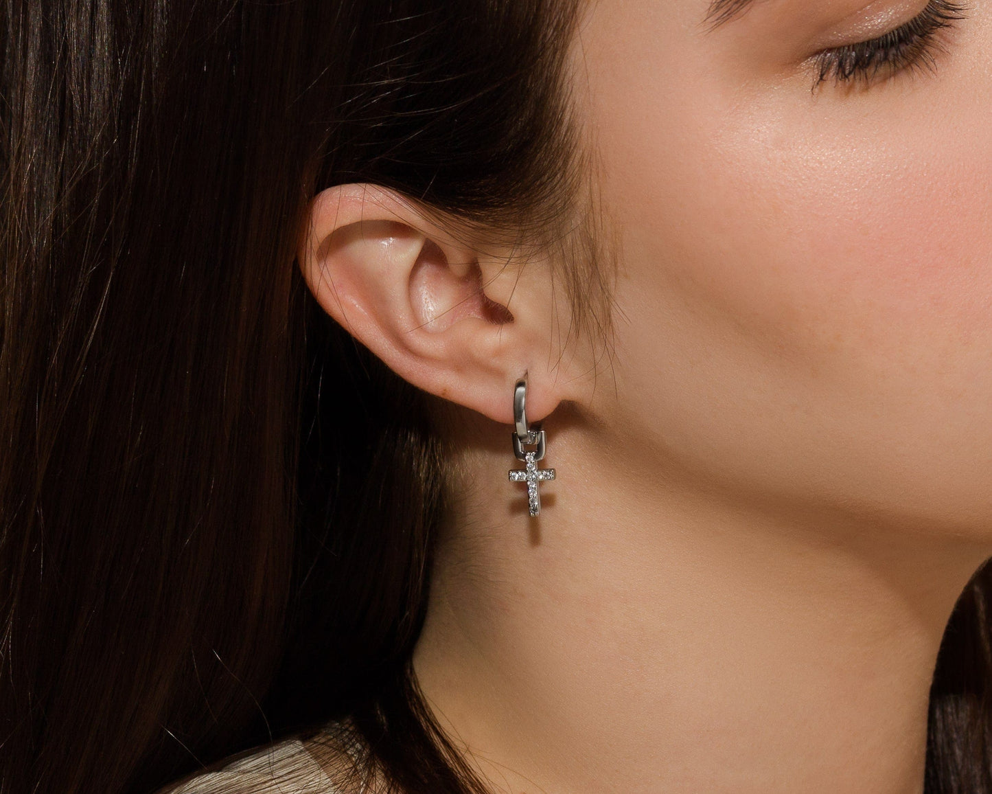 Eirin Apparel Dainty Celtic Cross Earrings Dainty Celtic Cross Silver Dangle Earrings