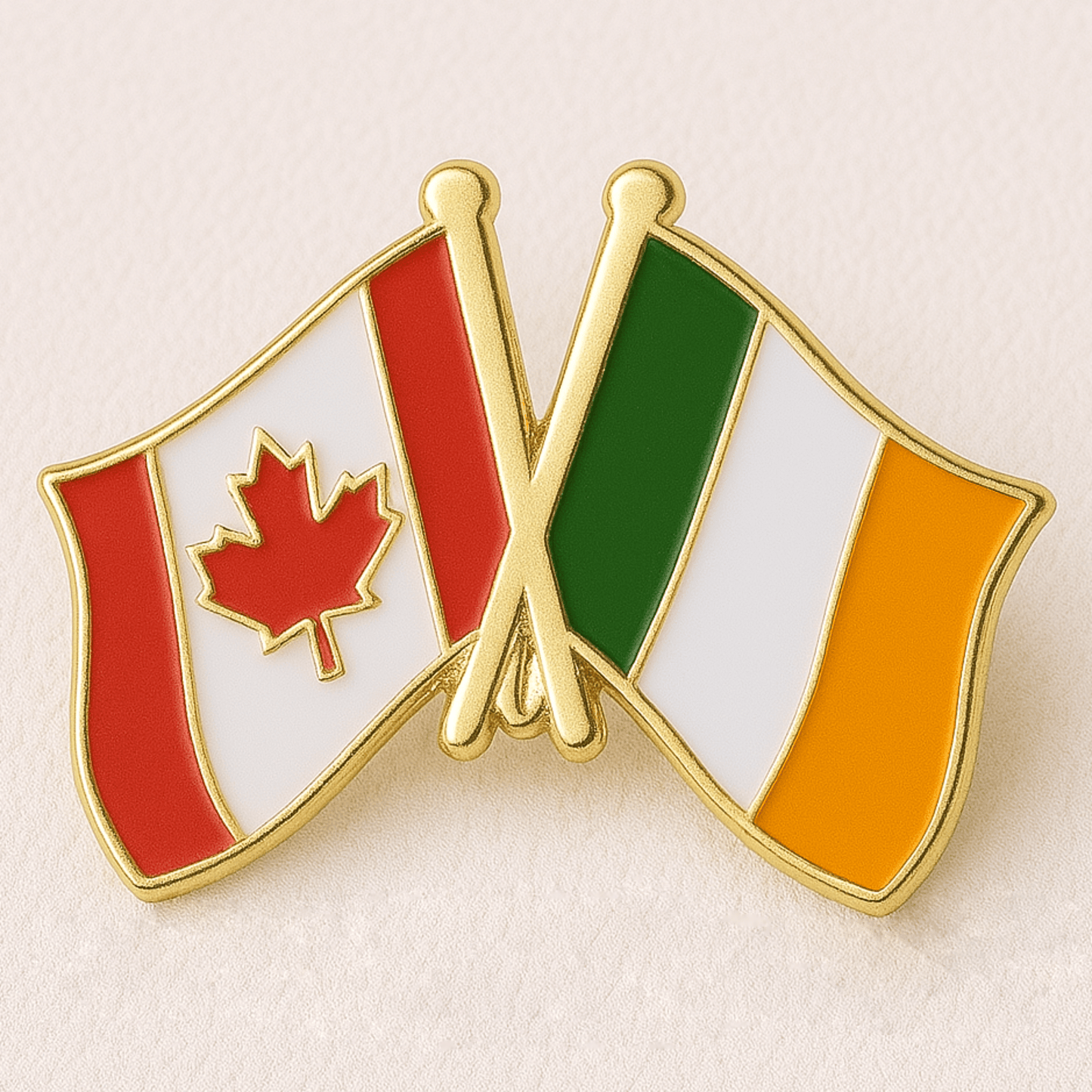 Eirin Apparel Double Flag Lapel Pin Brooch Ireland – Canada Flag Lapel Pin Brooch Badge - Collector’s Edition