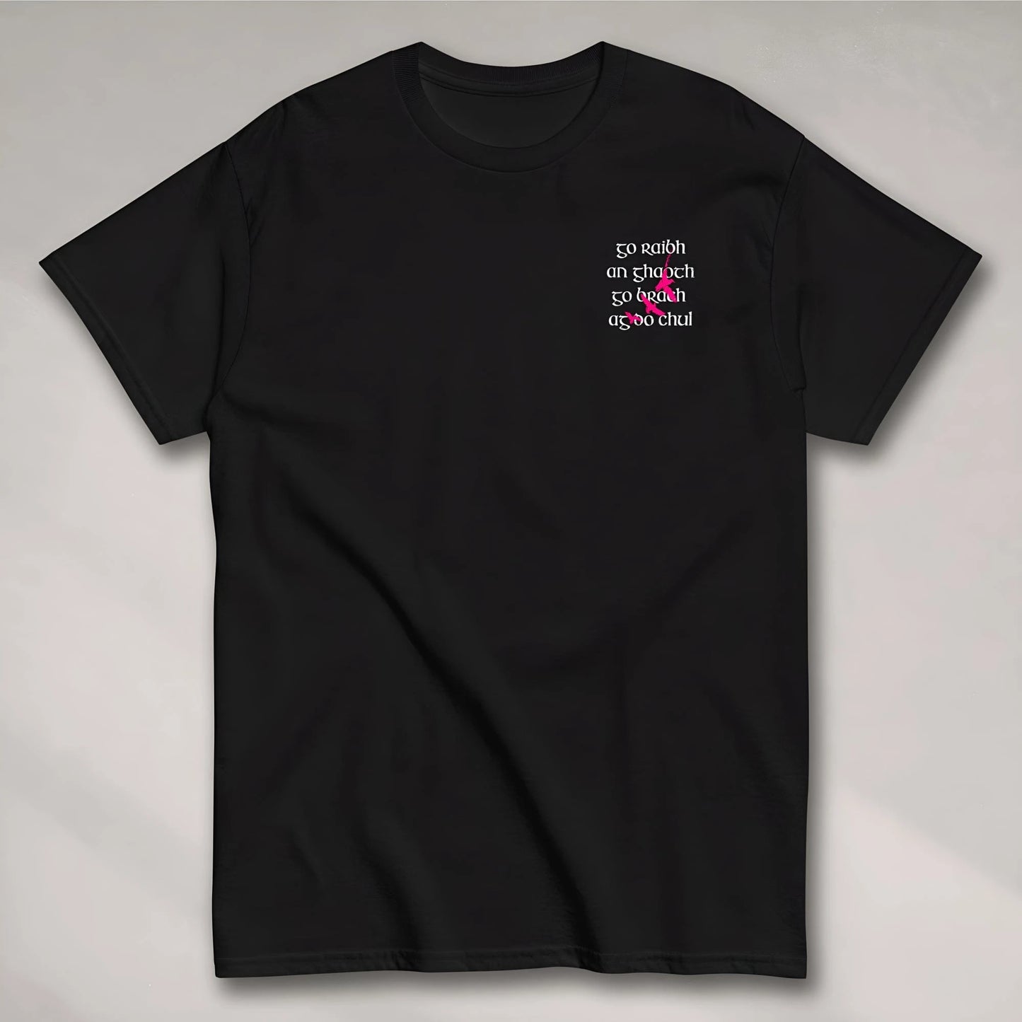 Eirin Apparel irish-streetwear Men's 'May The Wind Always Be At Your Back' Gaeilge Print Black T-Shirt