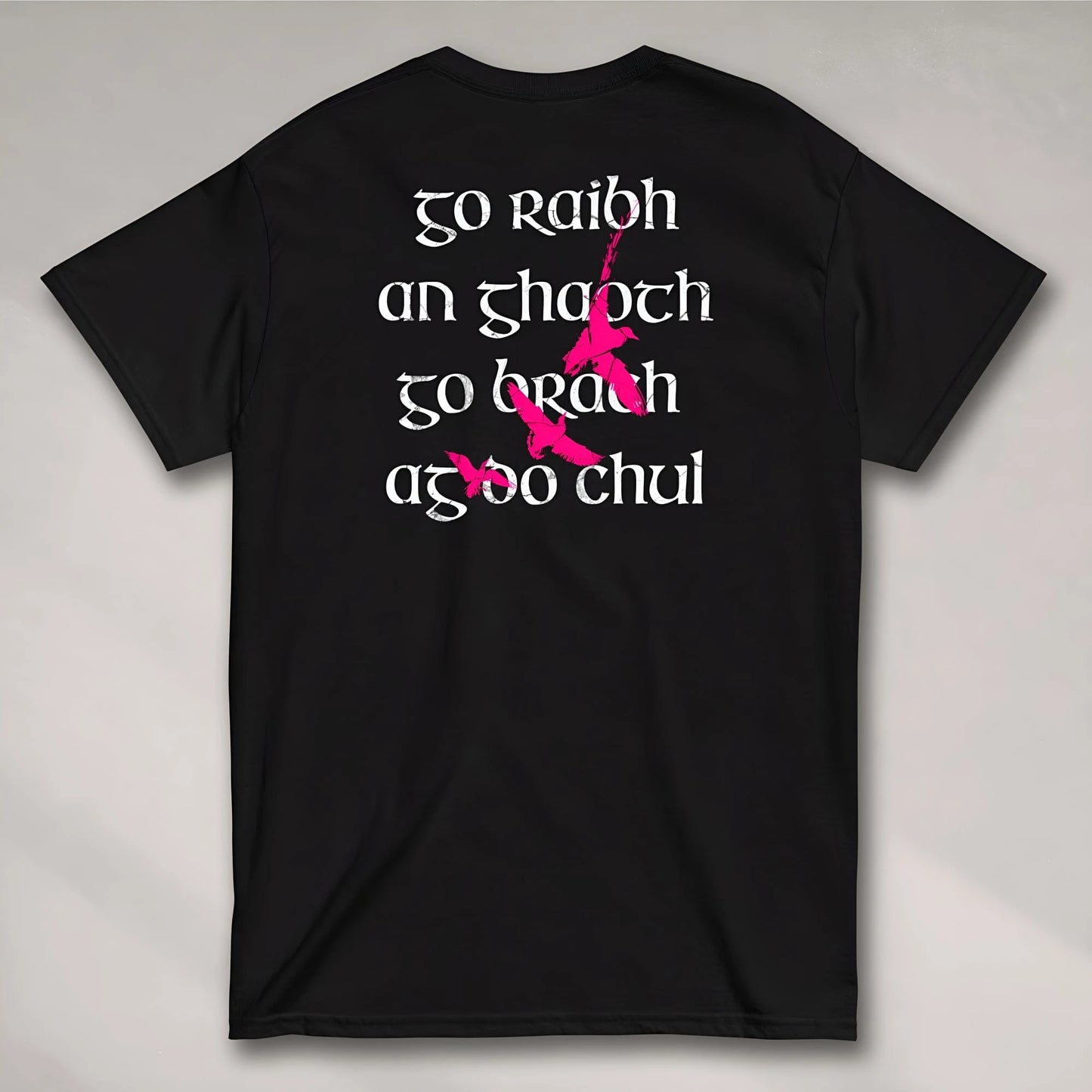 Eirin Apparel irish-streetwear Men's 'May The Wind Always Be At Your Back' Gaeilge Print Black T-Shirt