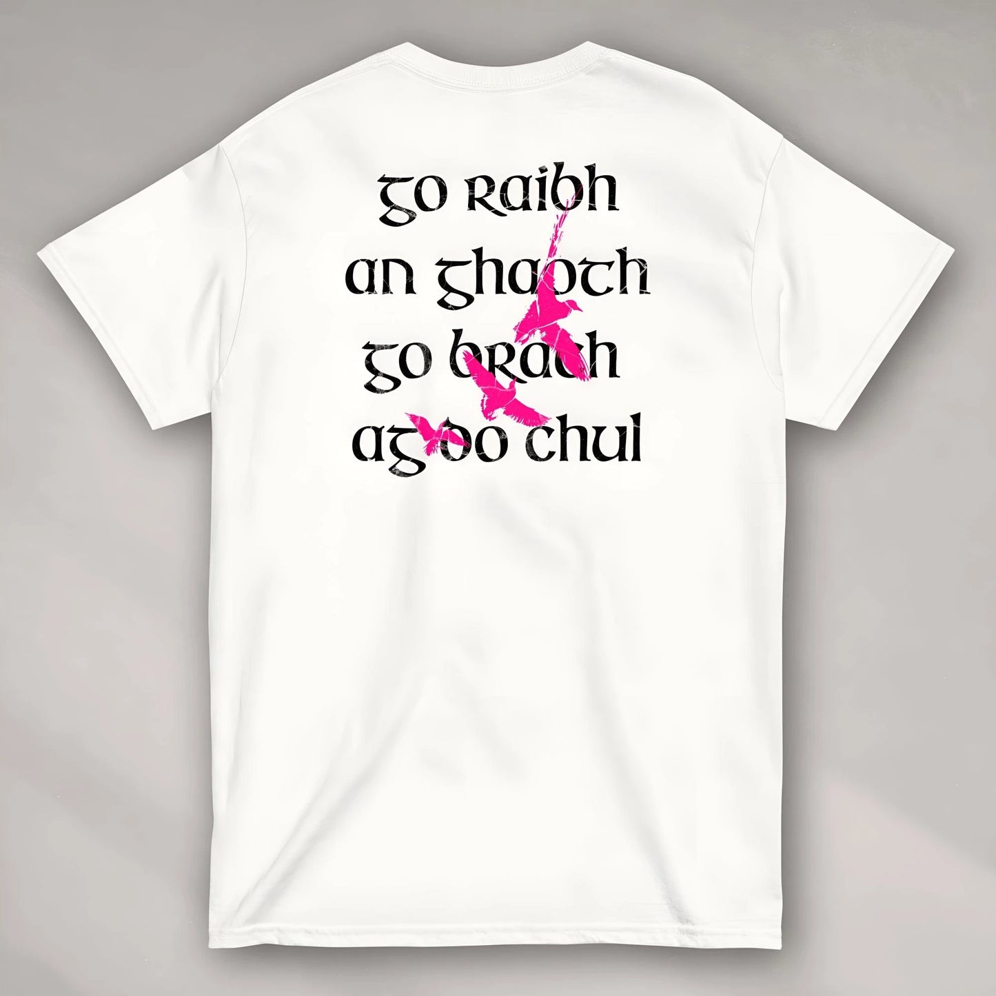 Eirin Apparel irish-streetwear Men's 'May The Wind Always Be At Your Back' Gaeilge Print White T-Shirt