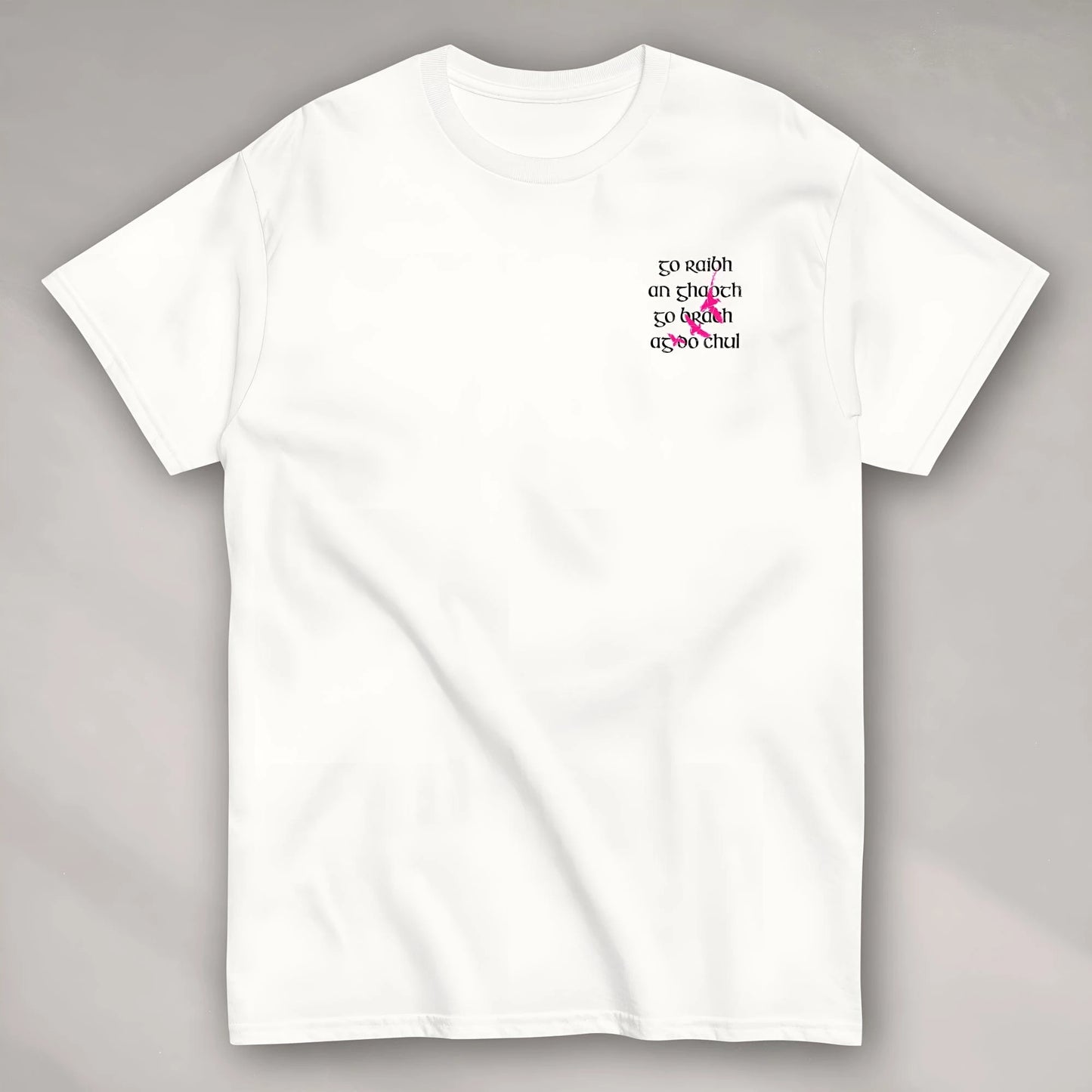 Eirin Apparel irish-streetwear Men's 'May The Wind Always Be At Your Back' Gaeilge Print White T-Shirt