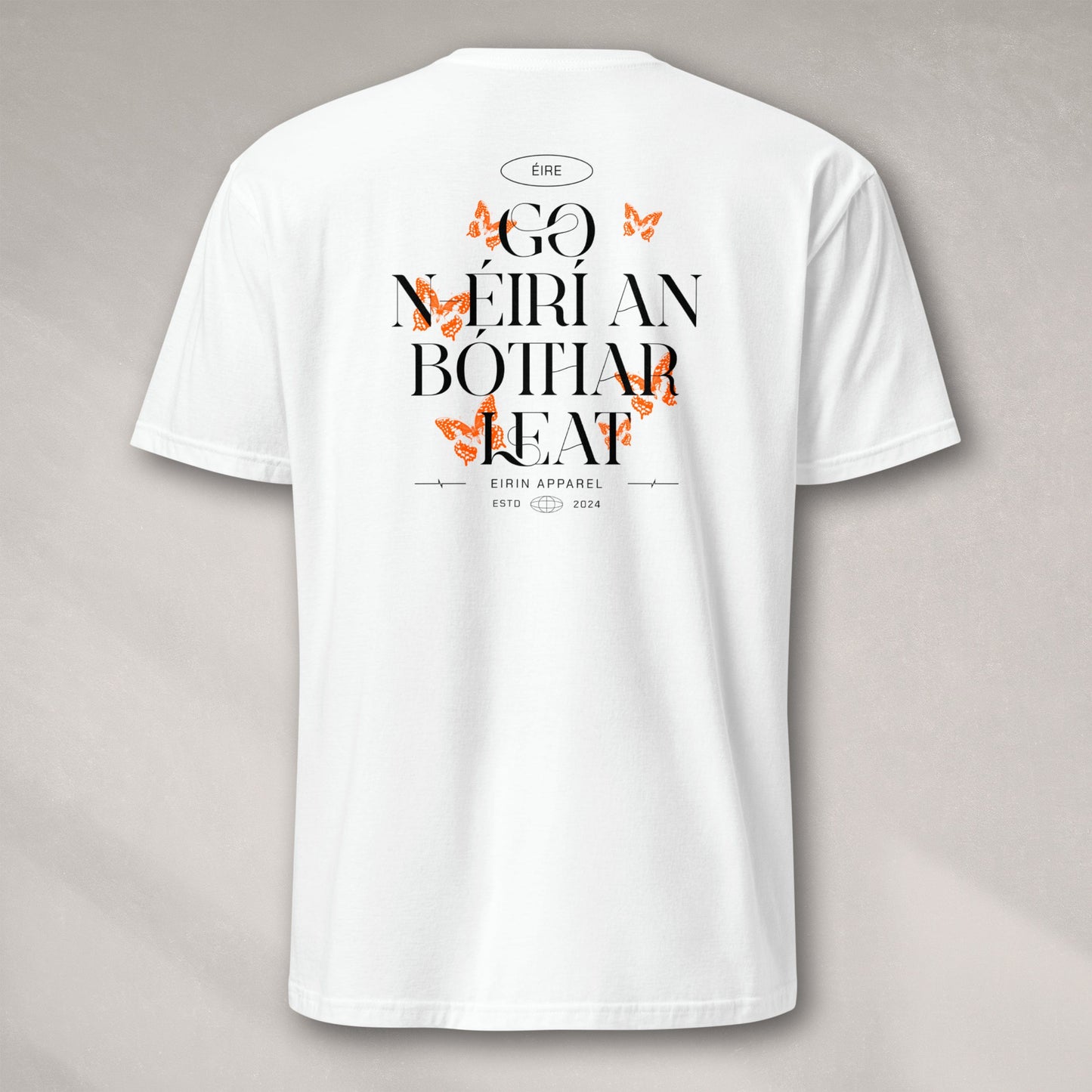 Eirin Apparel irish-streetwear Women's 'May The Road Rise To Meet You' Gaeilge SoftStyle White T-Shirt