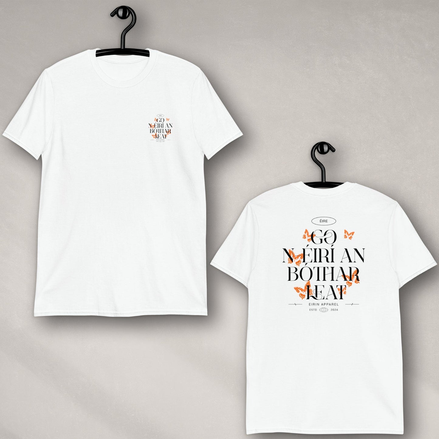 Eirin Apparel irish-streetwear Women's 'May The Road Rise To Meet You' Gaeilge SoftStyle White T-Shirt