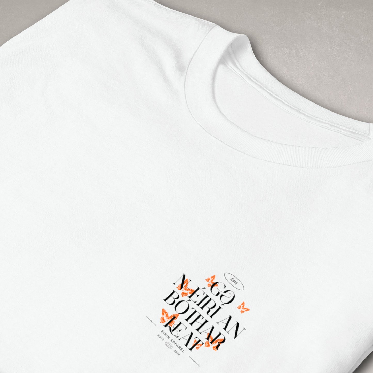 Eirin Apparel irish-streetwear Women's 'May The Road Rise To Meet You' Gaeilge SoftStyle White T-Shirt