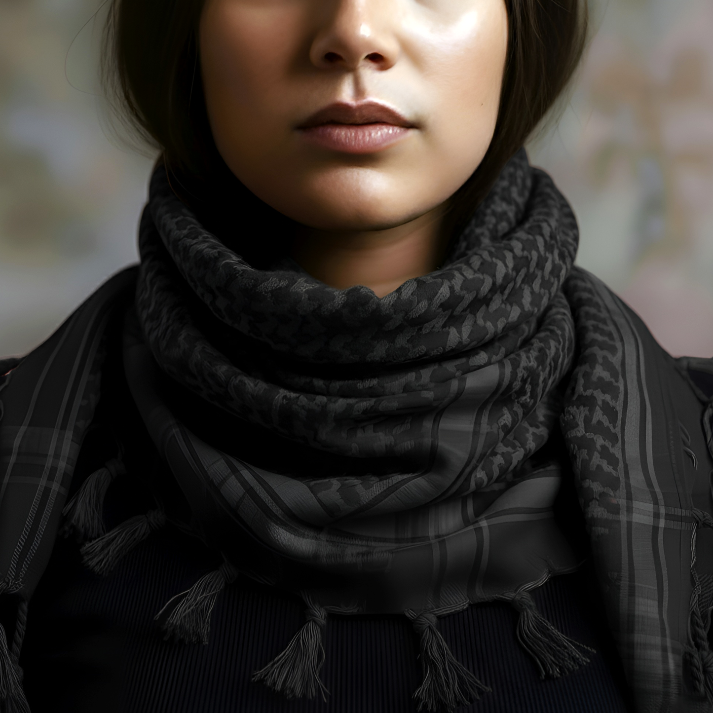 Eirin Apparel Keffiyeh Black Cotton Keffiyeh Palestinian Scarf