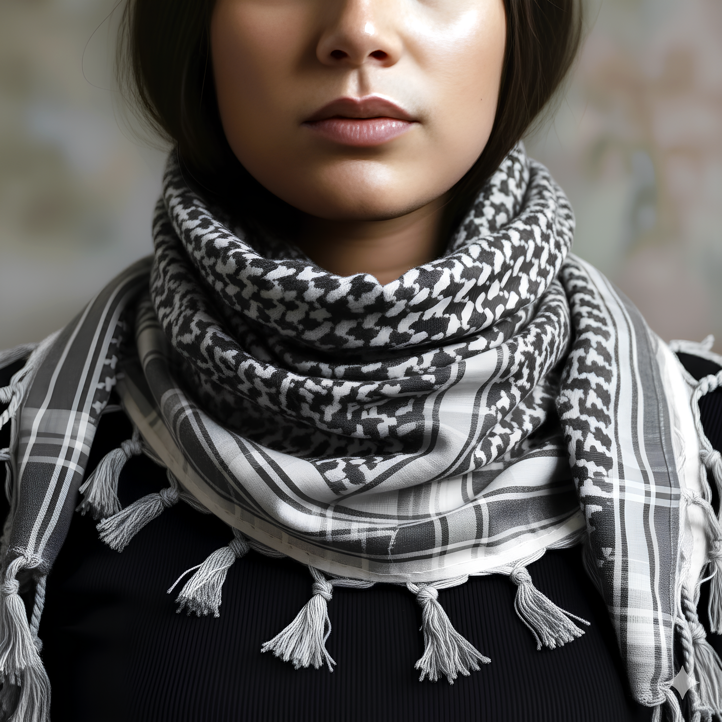 Eirin Apparel Keffiyeh Grey Cotton Keffiyeh Palestinian Scarf