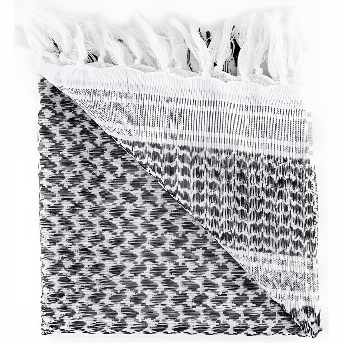 Eirin Apparel Keffiyeh Grey & White Cotton Keffiyeh Head Wrap Shemagh
