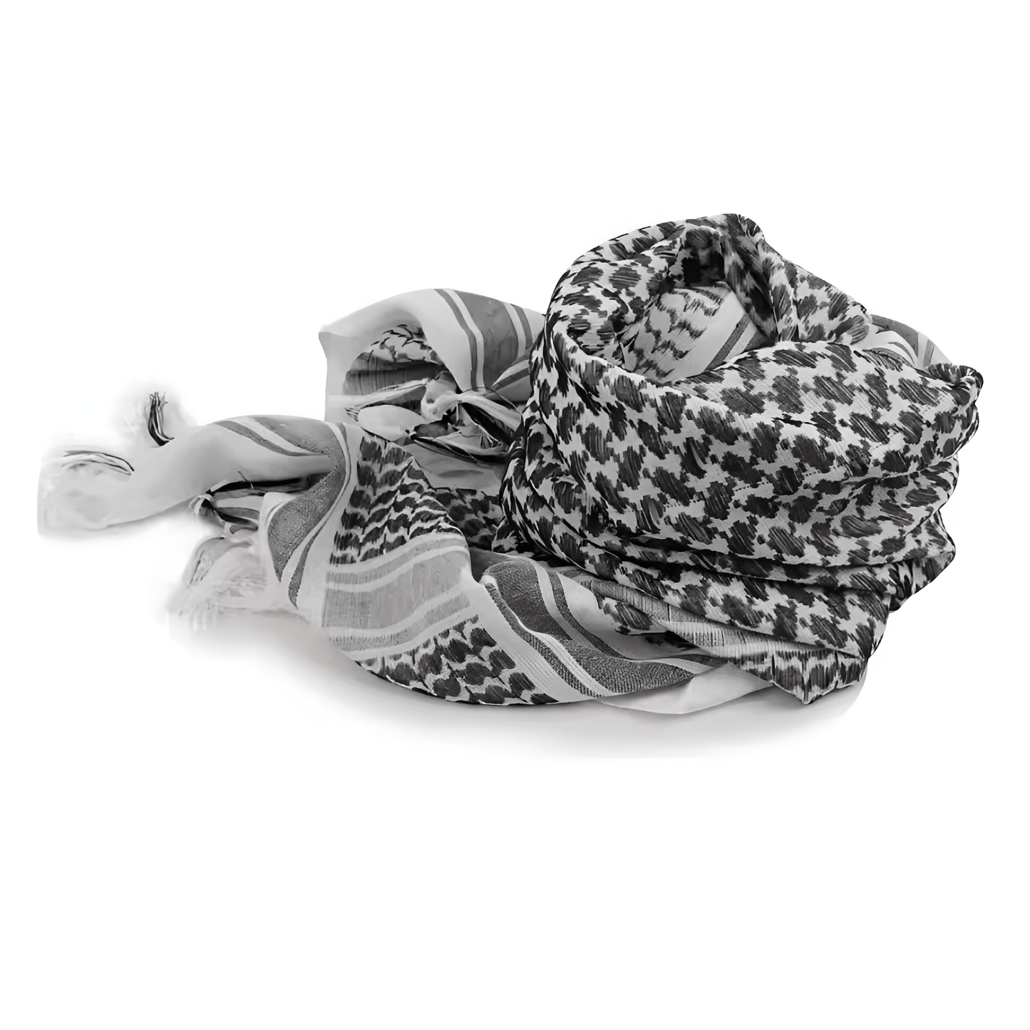 Eirin Apparel Keffiyeh Grey & White Cotton Keffiyeh Head Wrap Shemagh
