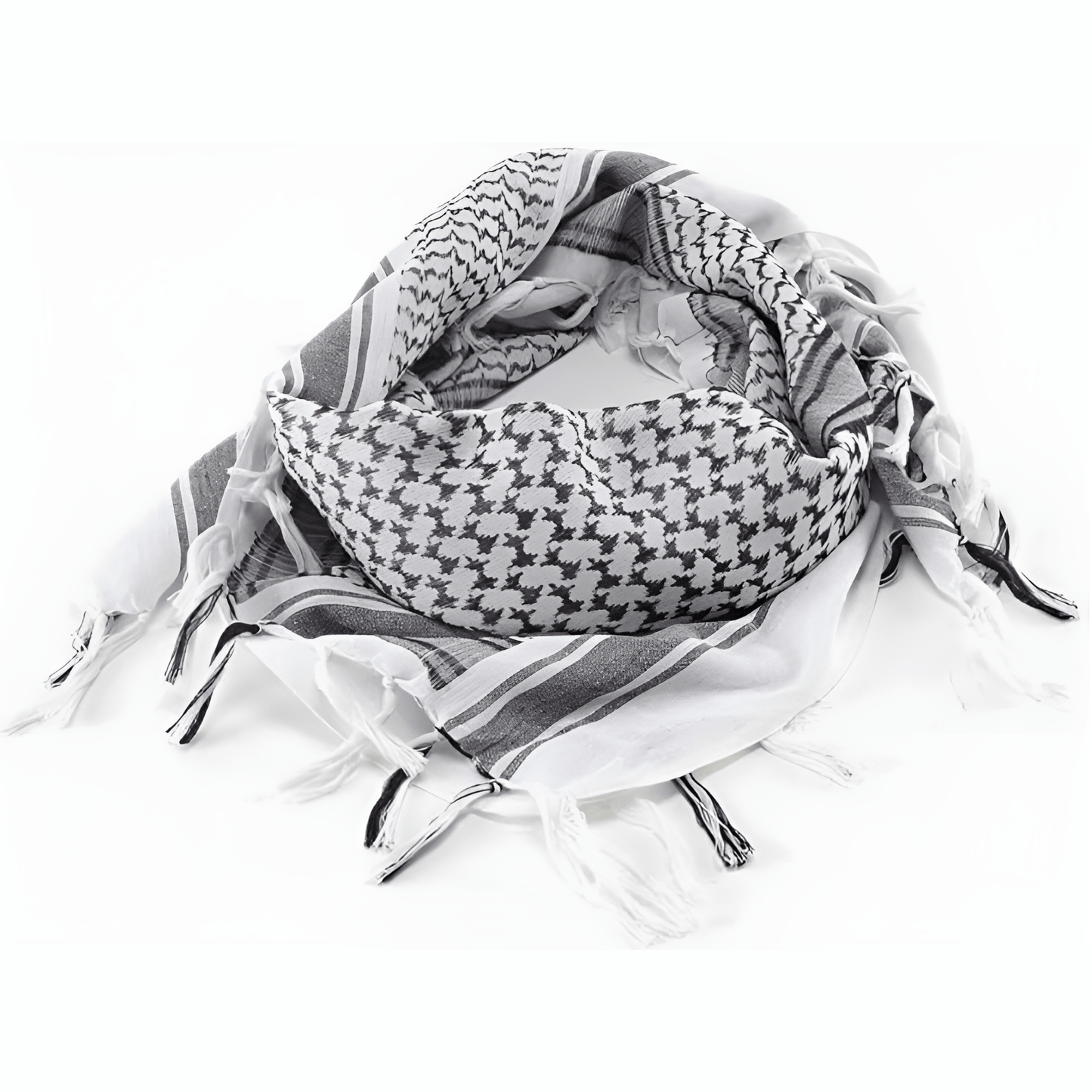 Eirin Apparel Keffiyeh Grey & White Cotton Keffiyeh Head Wrap Shemagh
