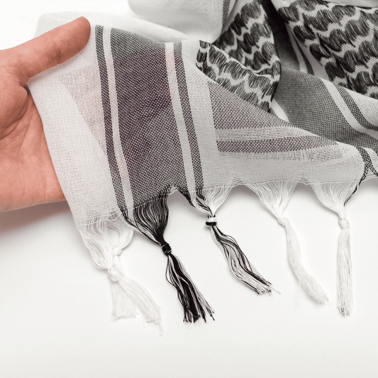 Eirin Apparel Keffiyeh 'Haifa Mist – Echo of the Ancestors' Palestinian Keffiyeh (Collector’s Edition)