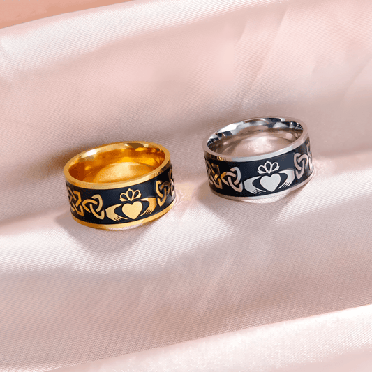 Eirin Apparel Men's Claddagh Ring Bundle Both & Save 20% / 7 Men's Claoimh Claddagh Ring – Celtic Strength in Silver or Gold