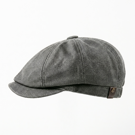 Eirin Apparel Men's Flat Cap ‘Belfast Crown’ Newsboy Flat Cap – Charcoal Grey