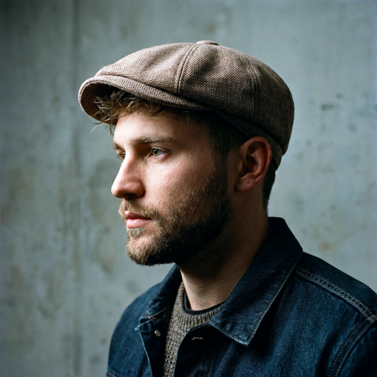 Eirin Apparel Men's Flat Cap ‘Belfast Crown’ Newsboy Flat Cap – Cream Linen