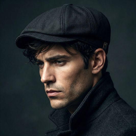 Eirin Apparel Men's Flat Cap ‘Belfast Crown’ Newsboy Flat Cap – Harland Black