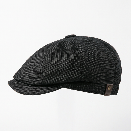 Eirin Apparel Men's Flat Cap ‘Belfast Crown’ Newsboy Flat Cap – Harland Black