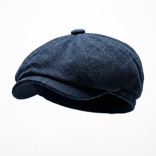 Eirin Apparel Men's Flat Cap 'Dockside' Newsboy Twill Cap – Anchor Blue