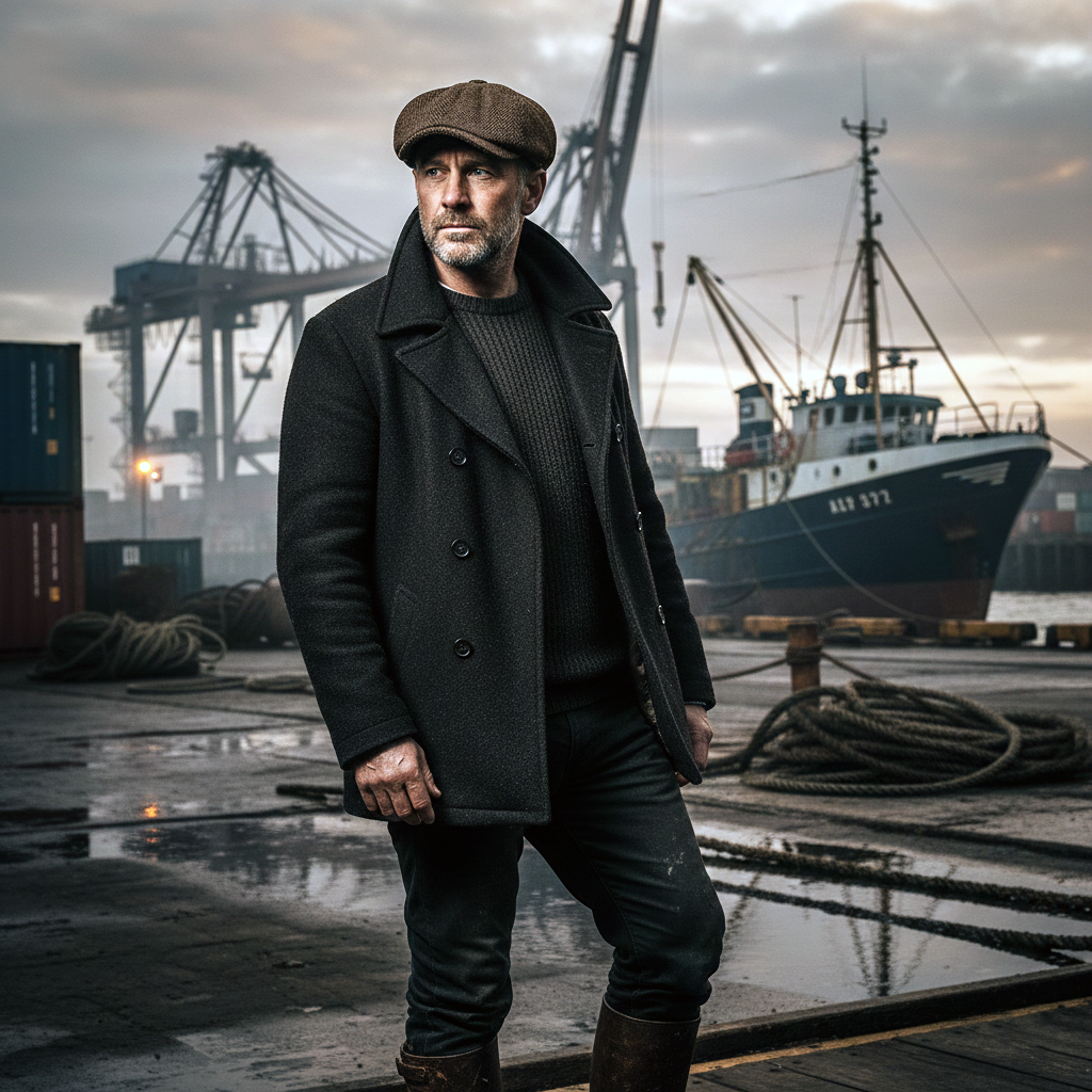 Eirin Apparel Men's Flat Cap Dockside Newsboy Twill Cap ā Rivet Brown