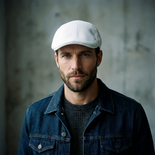 Eirin Apparel Men's Flat Cap ‘Everyday Irish’ Flat Cap – Frost White