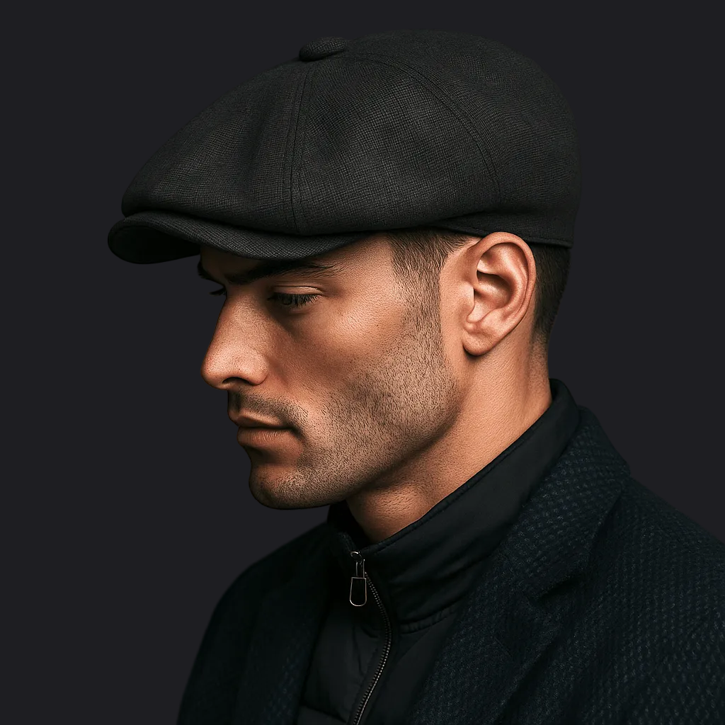 Eirin Apparel Men's Flat Cap Men’s ‘Belfast Crown’ Irish Flat Cap – Harland Black