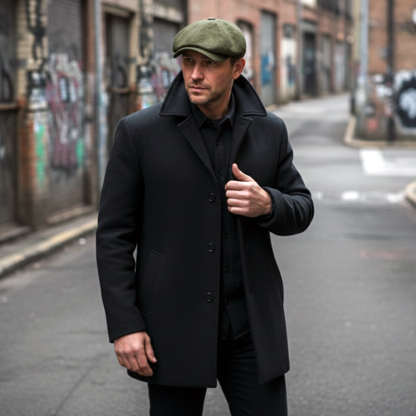 Eirin Apparel Men's Flat Cap Men’s ‘Belfast Crown’ Irish Flat Cap – Shipyard Green