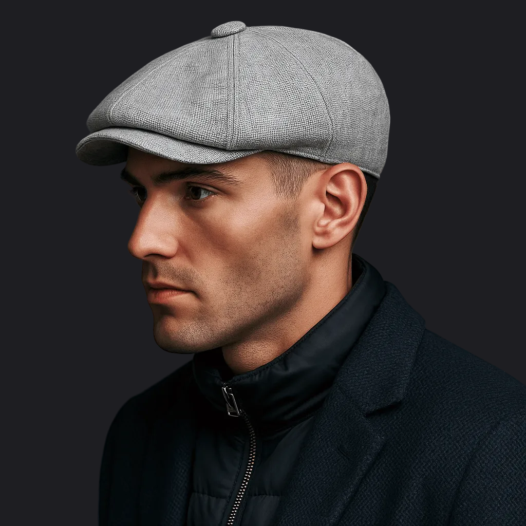 Eirin Apparel Men's Flat Cap Men’s ‘Belfast Crown’ Irish Flat Cap – Steel Grey