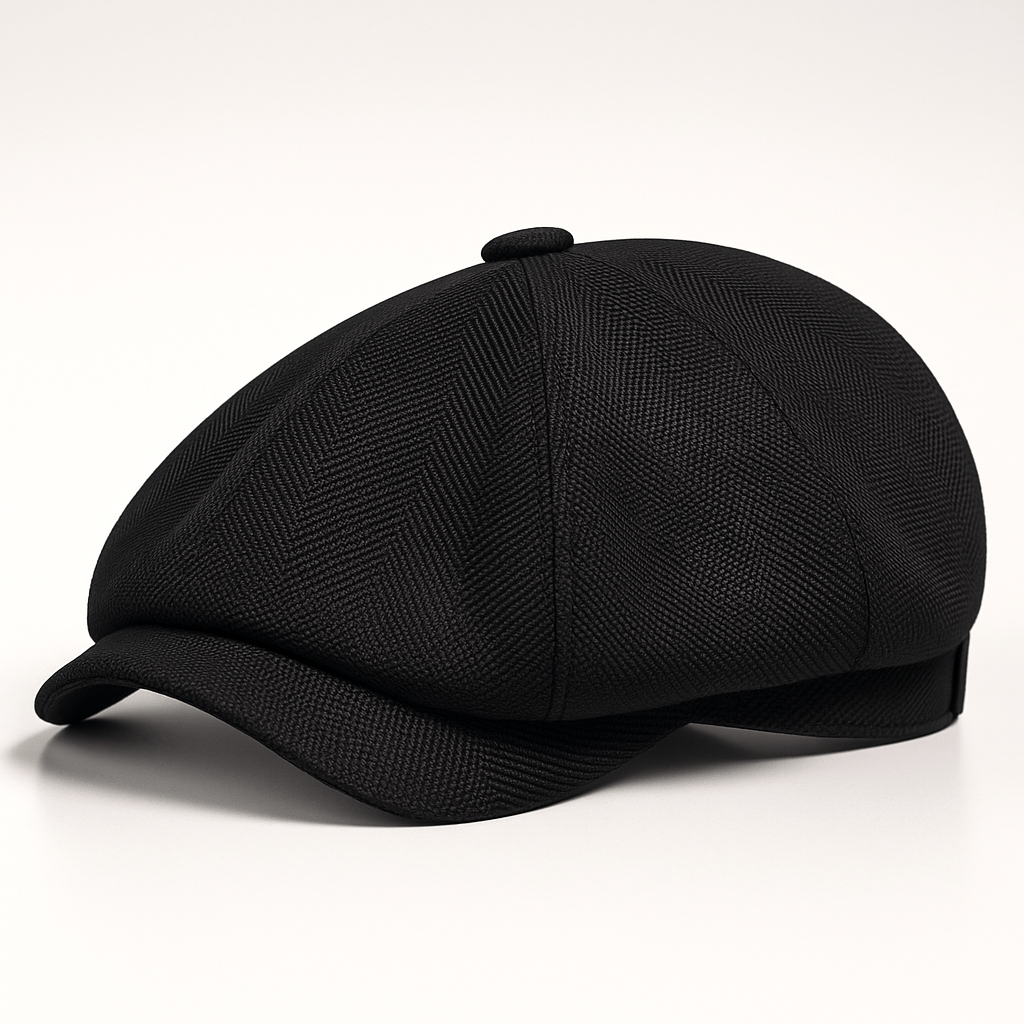 Eirin Apparel Men's Flat Cap Men’s Irish Flat Cap – Black Linen