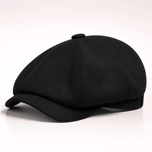 Eirin Apparel Men's Flat Cap Men’s Irish Flat Cap – Black Linen