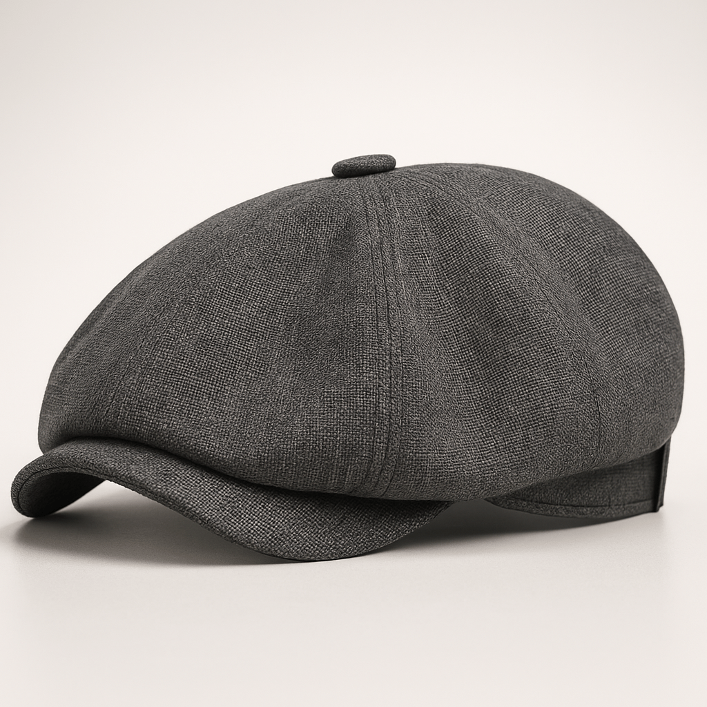 Eirin Apparel Men's Flat Cap Men’s Irish Flat Cap – Charcoal Linen