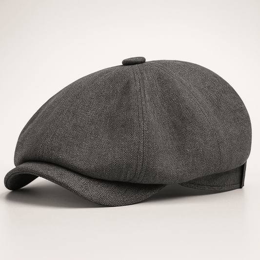 Eirin Apparel Men's Flat Cap Men’s Irish Flat Cap – Charcoal Linen