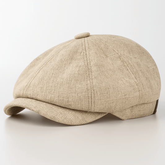 Eirin Apparel Men's Flat Cap Men’s Irish Flat Cap – Cream Linen