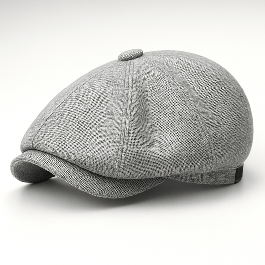 Eirin Apparel Men's Flat Cap Men’s Irish Flat Cap – Grey Linen