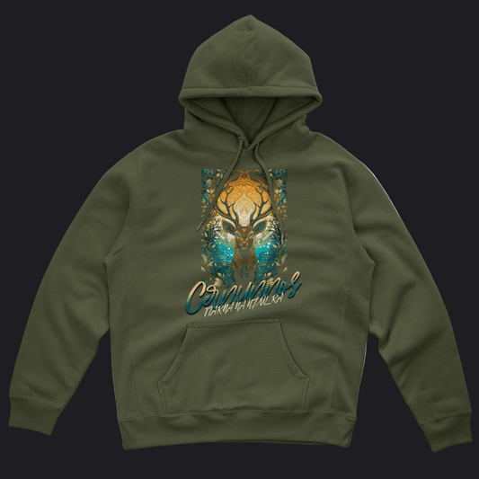 Eirin Apparel Men's Hoodie Men's Cernunnos Stag (Lord of Nature) Celtic Totem Hoodie
