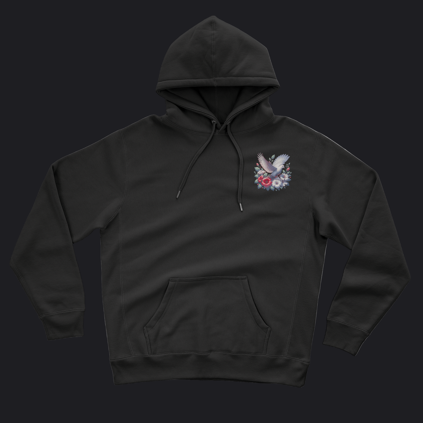 Eirin Apparel Men's Hoodie Men's Doves of Freedom Black Hoodie