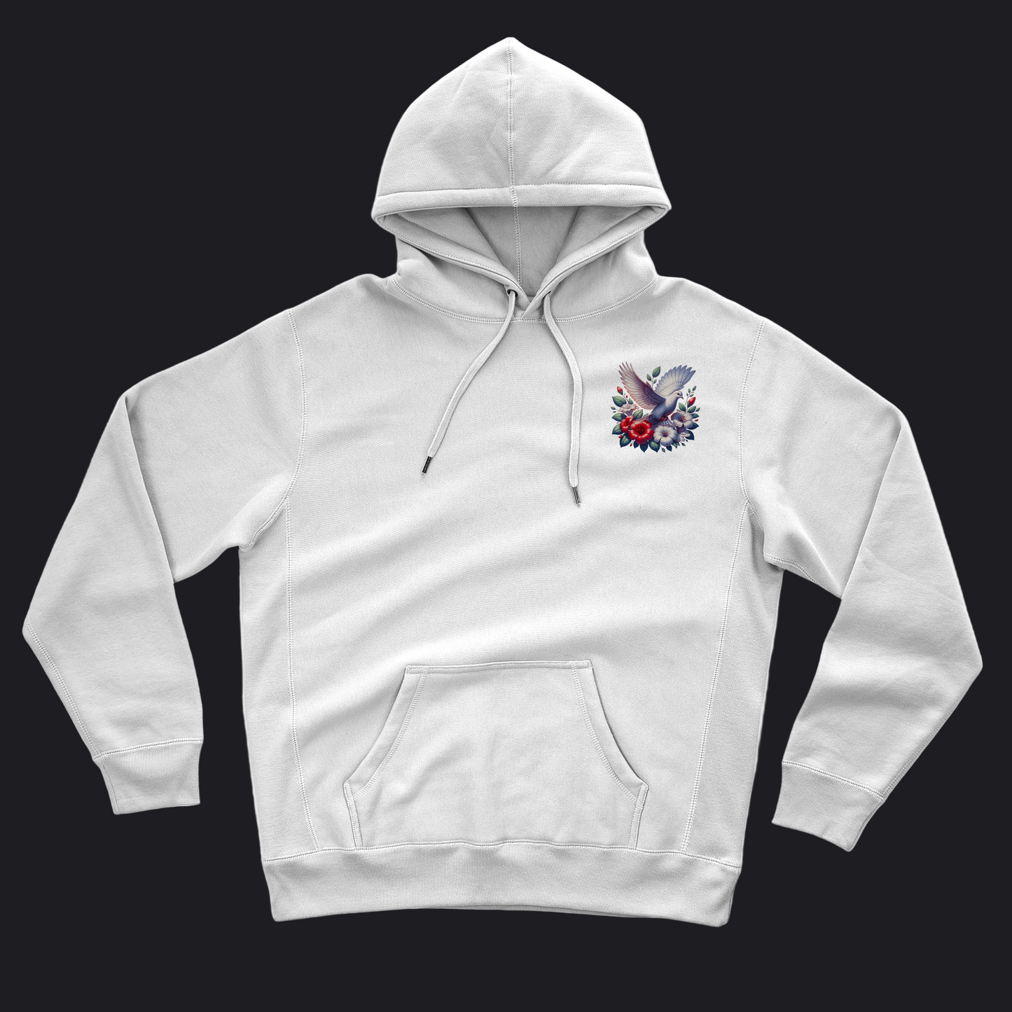 Eirin Apparel Men's Hoodie Men's Doves of Freedom White Hoodie
