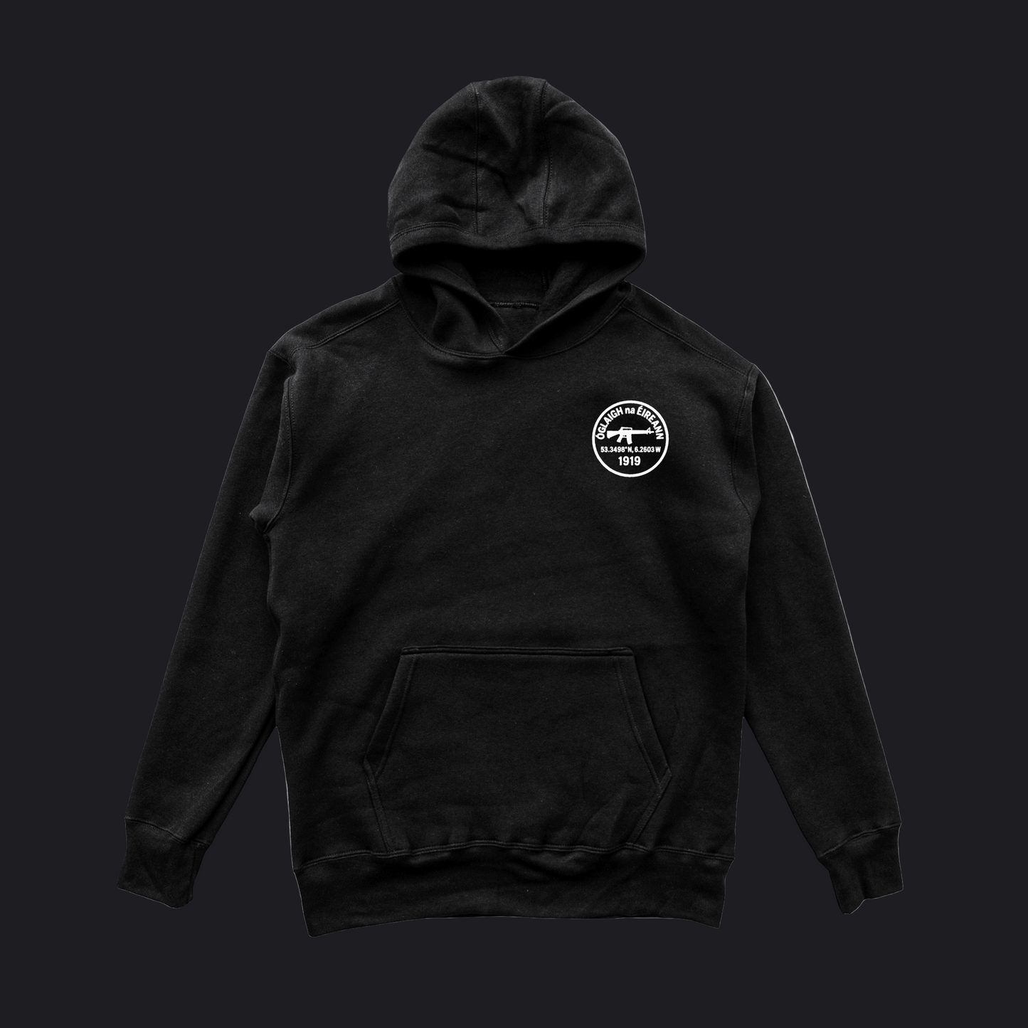 Eirin Apparel Men's Hoodie Men's Óglaigh na hÉireann Est. 1919 Black Hoodie