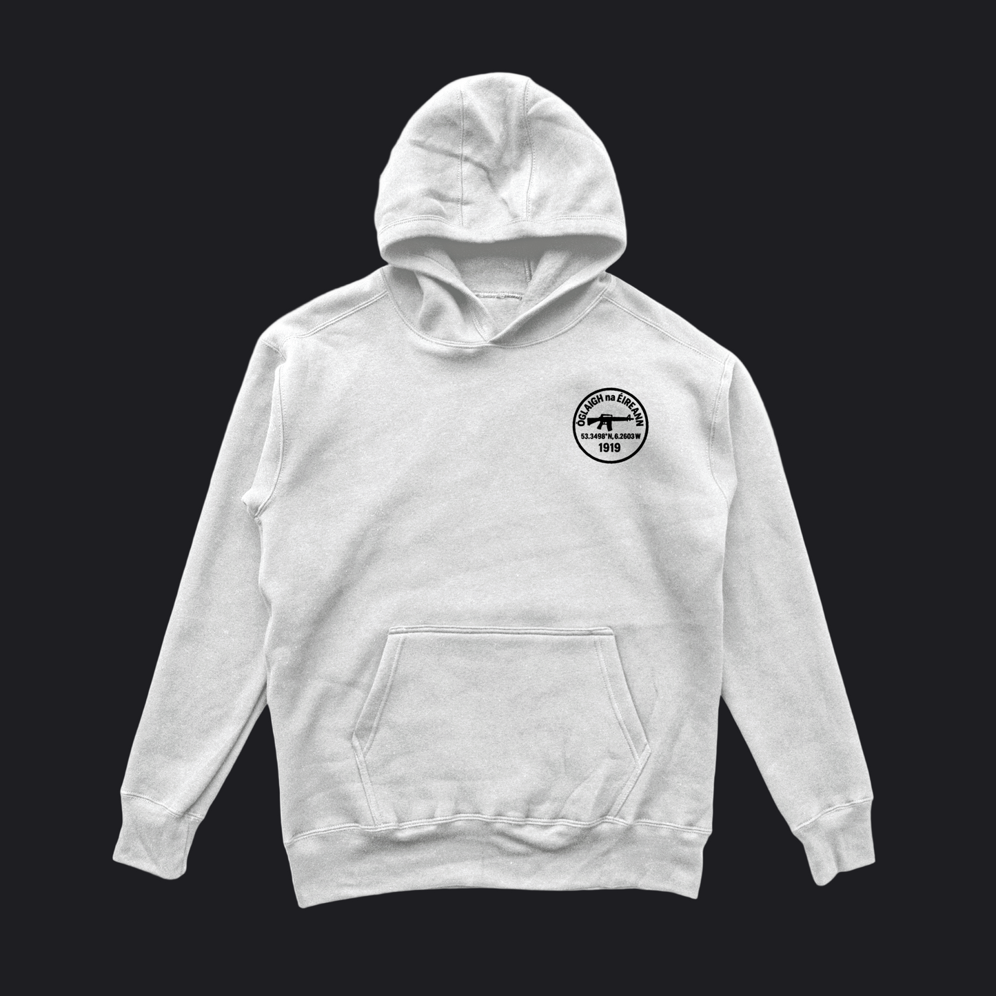 Eirin Apparel Men's Hoodie Men's Óglaigh na hÉireann Est. 1919 White Hoodie