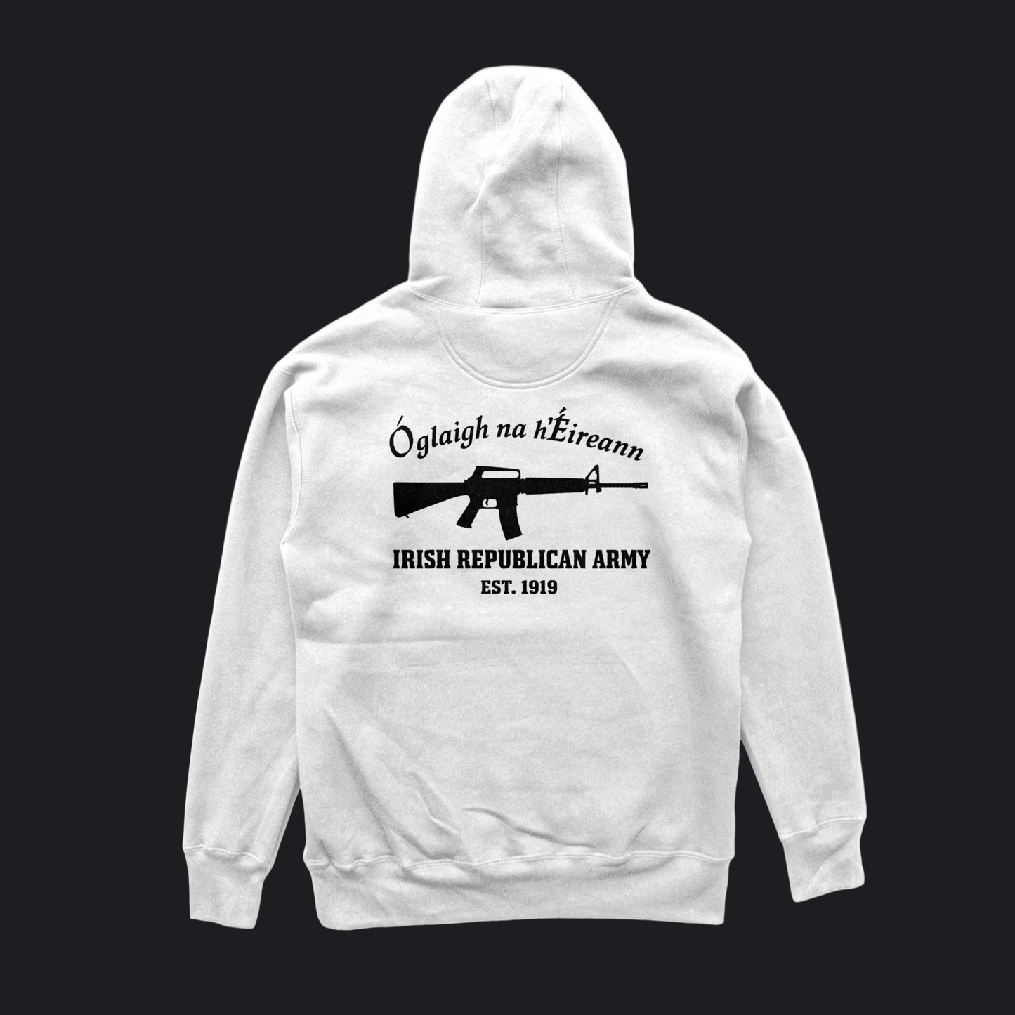 Eirin Apparel Men's Hoodie Men's Óglaigh na hÉireann Est. 1919 White Hoodie