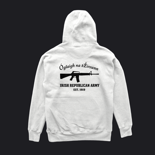 Eirin Apparel Men's Hoodie Men's Óglaigh na hÉireann Est. 1919 White Hoodie