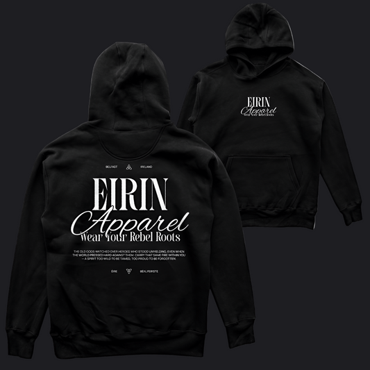 Eirin Apparel Men's Hoodie Men's Rebel Roots Supersoft Hoodie - White on Black