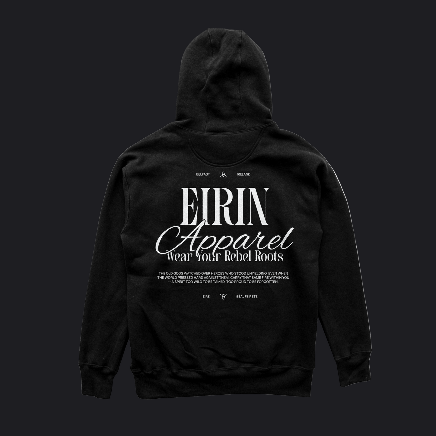 Eirin Apparel Men's Hoodie Men's Rebel Roots Supersoft Hoodie - White on Black
