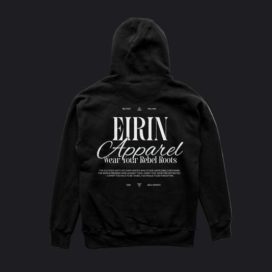 Eirin Apparel Men's Hoodie Men's Rebel Roots Supersoft Hoodie - White on Black