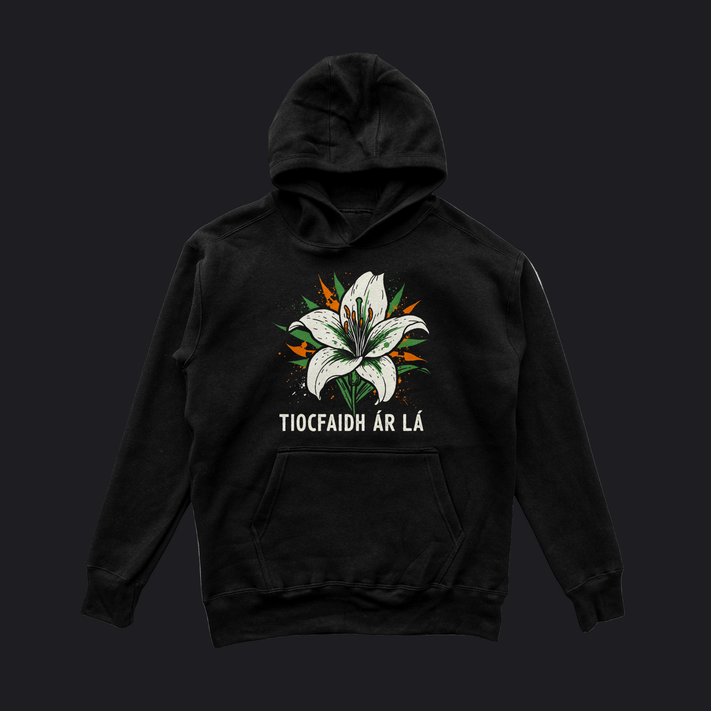 Eirin Apparel Men's Hoodie Men's 'Tiocfaidh ár lá' Easter Lily Hoodie